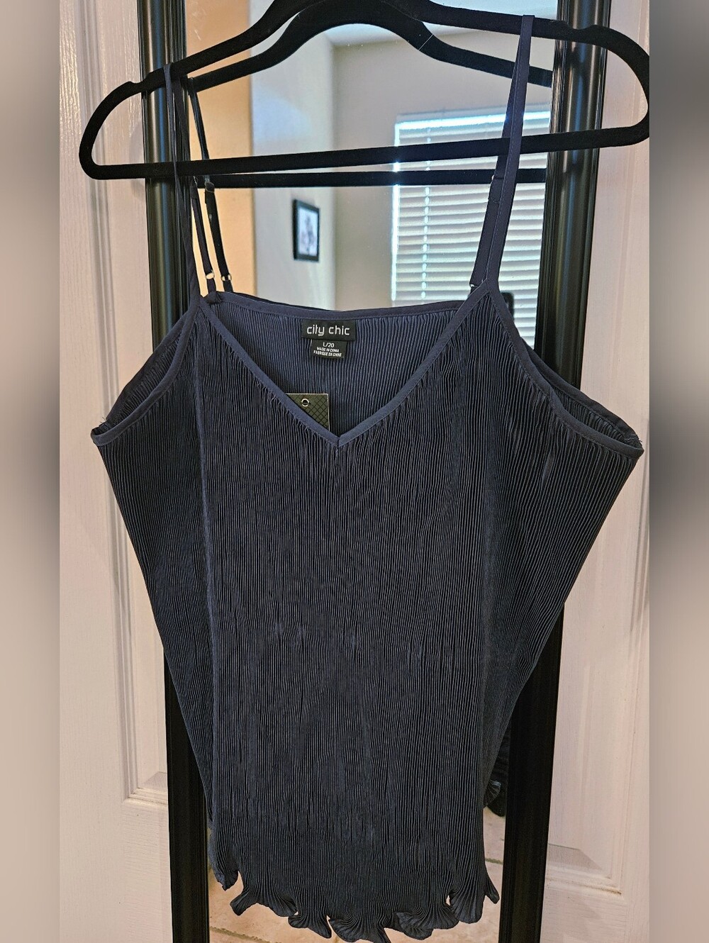 City Chic Grey Pleated V-Neck Cami
